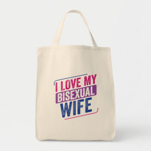  I Love My Bisexual Wife Bi Pride Bisexual Flag Tote Bag