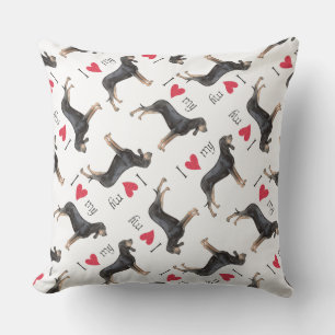 I Love my Black and Tan Coonhound Throw Pillow