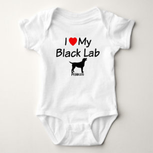 I Love My Black Lab Baby Bodysuit