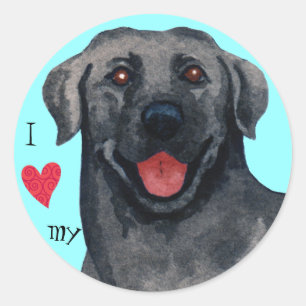 I Love my Black Lab Classic Round Sticker