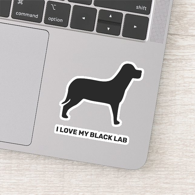 I Love My Black Lab Dog Silhouette (Detail)