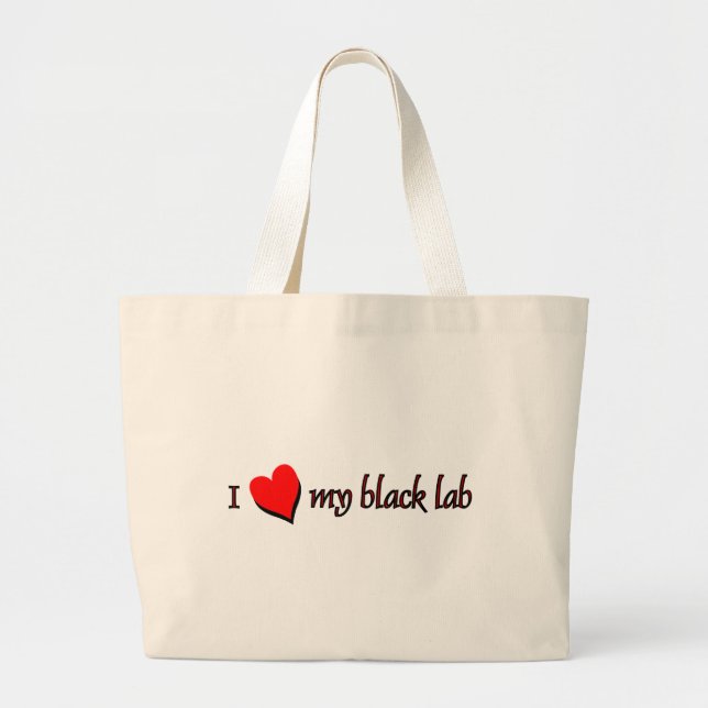 I Love my Black Labrador Large Tote Bag (Front)
