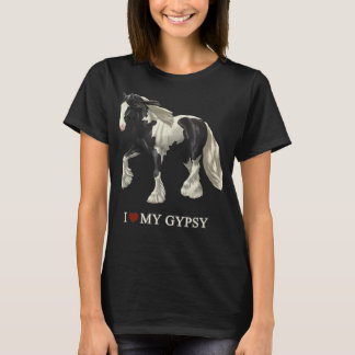 I Love My Black Pinto Gypsy Vanner Horse T-Shirt