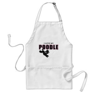 I Love My Black Poodle Standard Apron