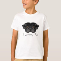 I Love My Black Pug Cute Black Pug and Love Quote