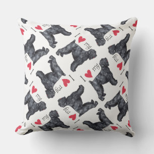 I Love my Black Russian Terrier Outdoor Pillow