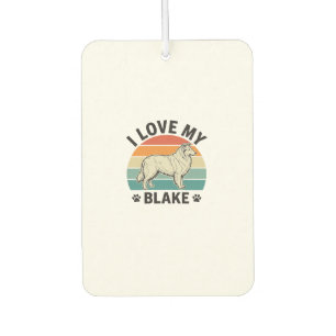 I Love My Blake Dog Retro Engraving Design_1 Air Freshener
