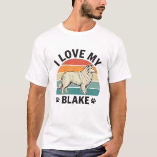 I Love My Blake Dog Retro Engraving Design_1 T-Shirt