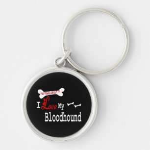 I Love My Bloodhound Keychain