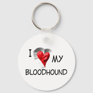 I Love My Bloodhound Keychain