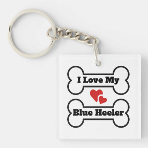 I Love My Blue Heeler Keychain