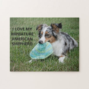 I Love My Blue Merle Miniature American Shepherd Jigsaw Puzzle