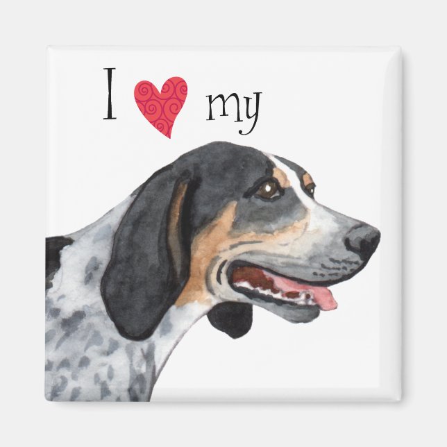 I Love my Bluetick Coonhound Magnet (Front)
