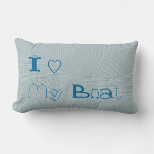 I Love my Boat White Throw Pillow