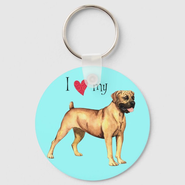 I Love my Boerboel Keychain (Front)