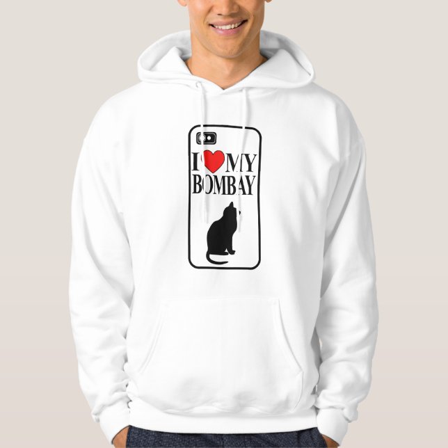I Love My Bombay Cat Hoodie (Front)