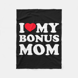 I love my bonus mom i heart family grandma fleece blanket