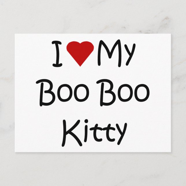 I Love My Boo Boo Kitty Postcard (Front)