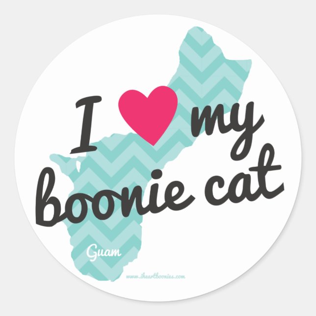 I Love My Boonie Chat Stickers (Bleu) (Devant)
