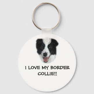 I LOVE MY BORDER COLLIE!! Keyring. Keychain