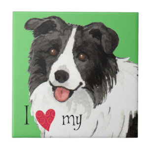 I Love my Border Collie Tile