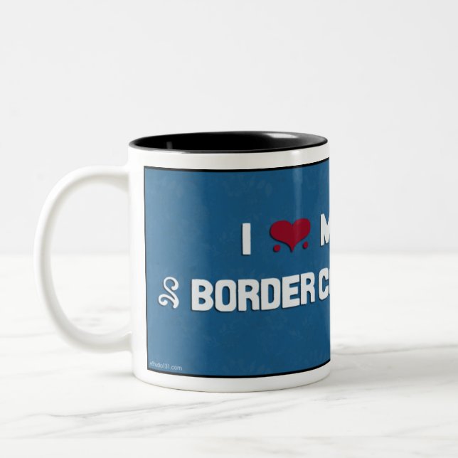 I Love My Border Collie Two-Tone Coffee Mug (Left)