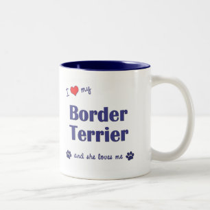 I Love My Border Terrier (Female Dog) Two-Tone Coffee Mug