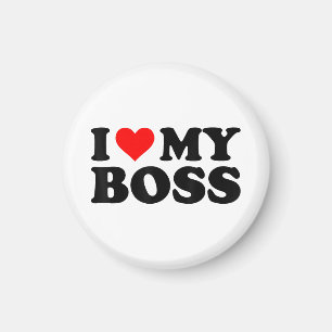 I Love My Boss Funny Red Heart Boss I Heart My Bos Magnet