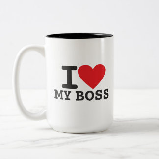 I Love my Boss Two-Tone Coffee Mug