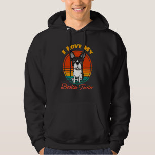 I Love My Boston Terrier Dog Puppy Hoodie