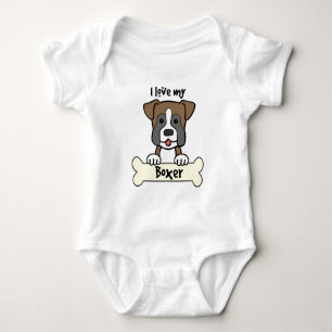 I Love My Boxer Baby Bodysuit
