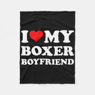 I Love My Boxer Boyfriend Heart Bf Boxe Athlete Bo Fleece Blanket