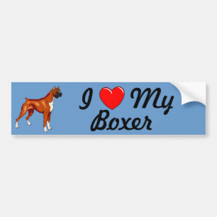 I Love My Boxer Bumper Sticker