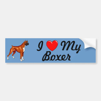 I Love My Boxer Bumper Sticker