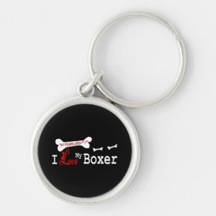 I Love My Boxer Keychain