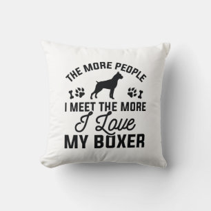 I Love My Boxer Throw Pillow