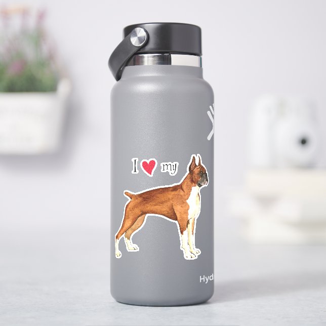 I Love my Boxer Vinyl Sticker (HydroFlask)