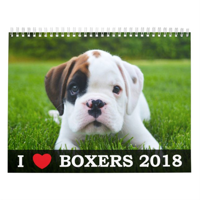 I LOVE MY BOXERS 2018 CALENDAR (Cover)