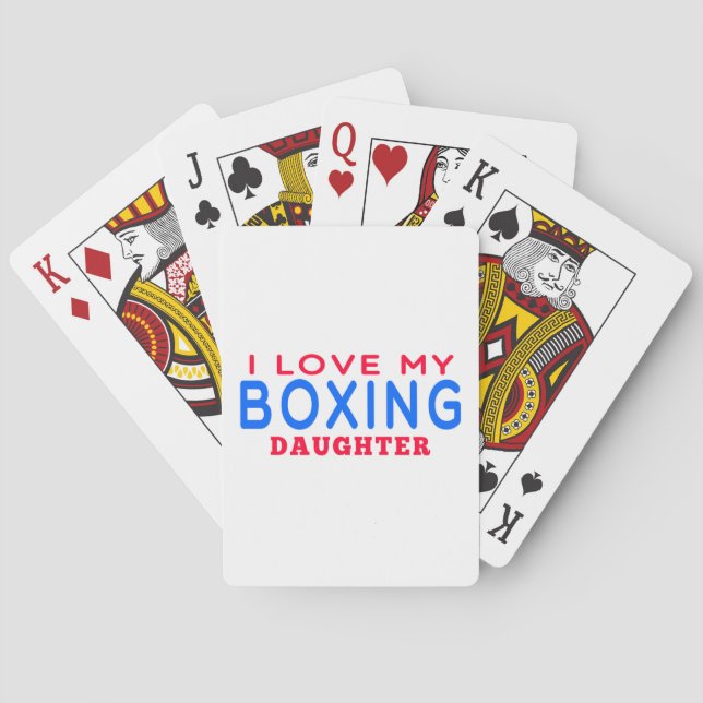I Love My Boxing Daughter Playing Cards (Back)