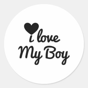 I love my boy classic round sticker
