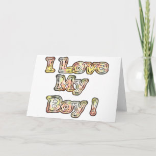 I Love My Boy Design Cool Vintage Collection Text Card