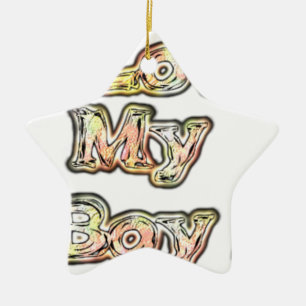  I Love My Boy Design Cool Vintage Collection Text Ceramic Ornament