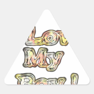  I Love My Boy Design Cool Vintage Collection Text Triangle Sticker