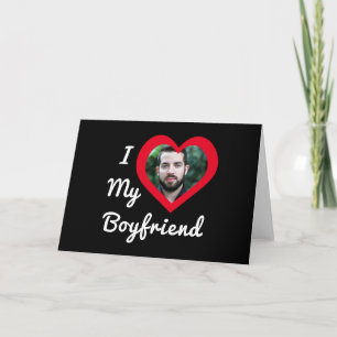 I Love My Boyfriend Bae Personalized Custom Photo Card