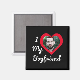 I Love My Boyfriend Bae Personalized Custom Photo Magnet