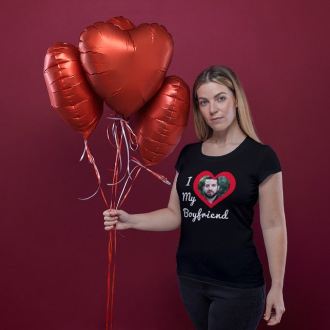I Love My Boyfriend Bae Personalized Custom Photo T-Shirt (Creator Uploaded)