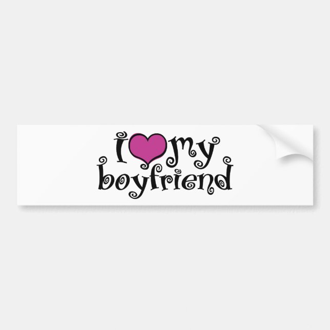 I Love My Boyfriend Bumper Sticker (Front)