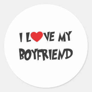 I LOVE MY BOYFRIEND CLASSIC ROUND STICKER
