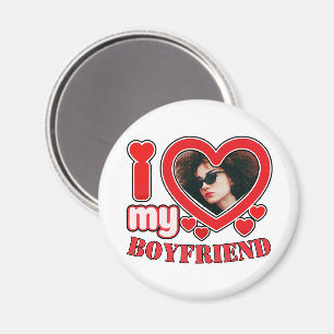 I Love My Boyfriend Custom Magnet