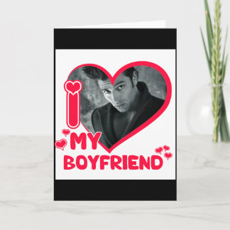 I Love My Boyfriend Custom Photo Heart Love T Shir Card